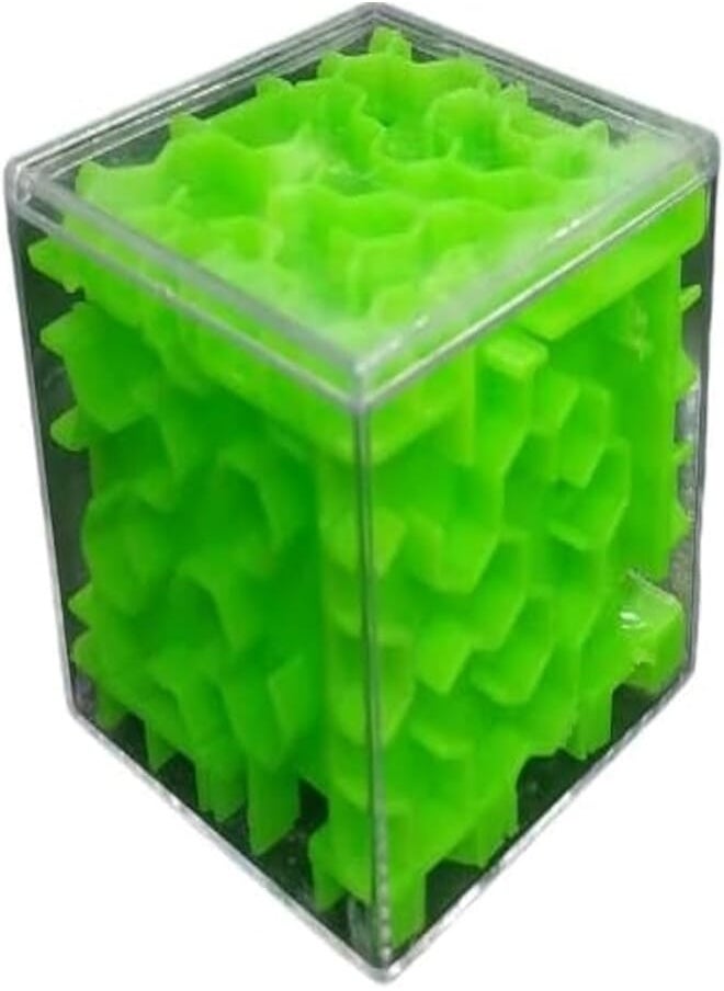Cube Transparent Three-dimensional Labyrinth Puzzle Game Toys Large Green 