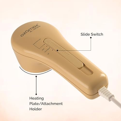 Ozomax Deep Heat Corded Electric Head Handheld Massager - 6 Therapies in 1 Device, Gold - Image 4