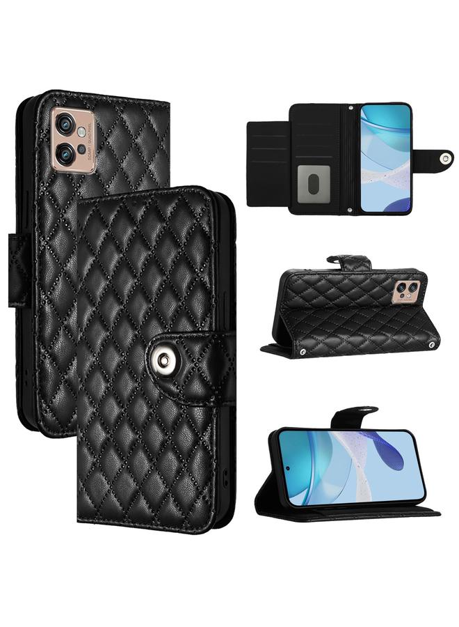 S-TOP Case For Motorola Moto G32 Rhombic Texture Flip Leather Phone Case with Lanyard - Image 1