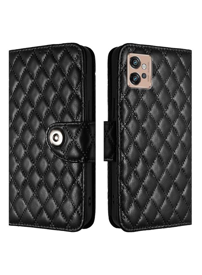 S-TOP Case For Motorola Moto G32 Rhombic Texture Flip Leather Phone Case with Lanyard - Image 2