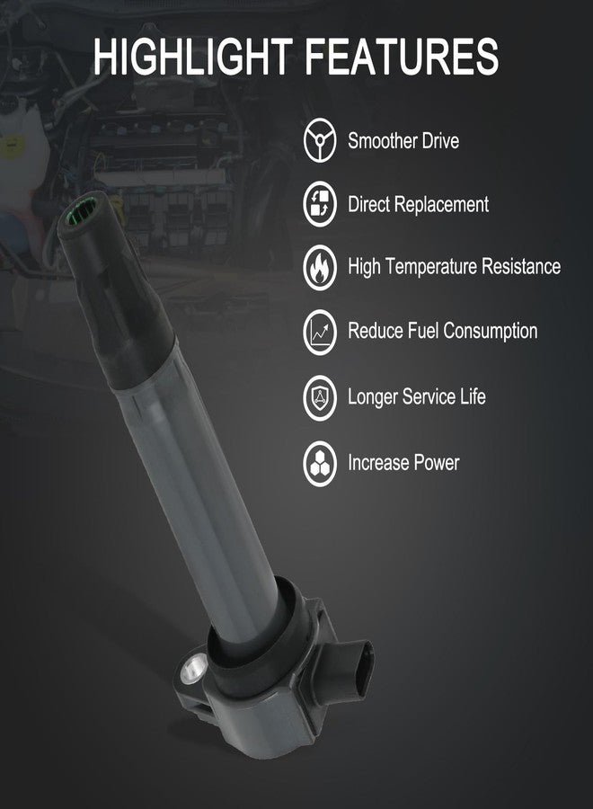 DICMIC مجموعة ملفات إشعال DICMIC مكونة من 4 قطع، متوافقة مع سيارات كرايسلر 200، سيروس، سيبرينغ، دودج أفنجر، كاليبر، جورني، جيب كومباس، باتريوت، محرك 4 أسطوانات سعة 2.4 لتر. بديل للأرقام التالية: UF557، 4606824AB، 4606824AC، 5C1644، E1057، 52-1881 - Image 4