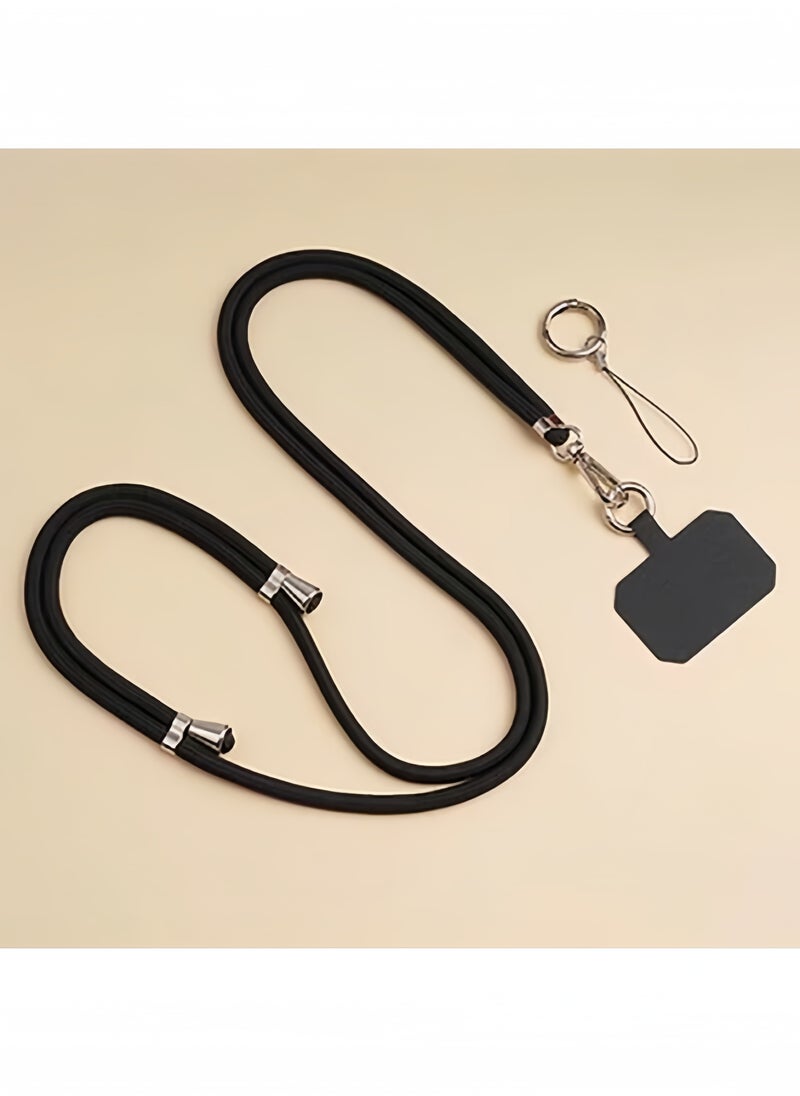 Generic Universal Phone Lanyard with Adjustable Nylon Crossbody Strap for Most Smartphones（Black）  - Image 1