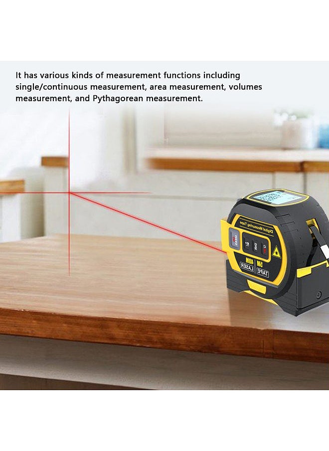 Generic 3in1 Laser Rangefinder 5m Tape Measure Ruler LCD Display with Backlight Distance Meter Building Measurement Device Area Volumes Surveying Equipment  - Image 5
