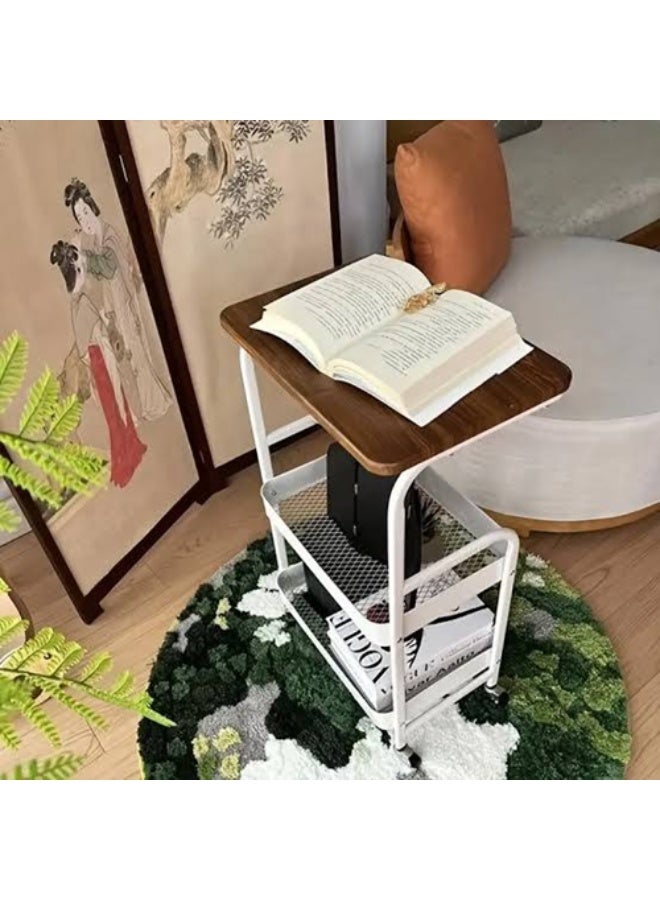 طاولة متعددة الاستخدامات 2 في 1 مع منظم مدمج - طاولة جانبية موفرة للمساحة مع مساحة تخزين مخفية لغرفة النوم أو المكتب أو المدخل - Image 2