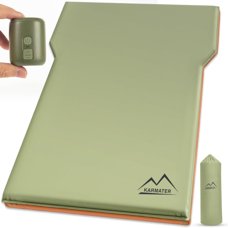 SUV Air Mattress Car Bed Camping Inflatable Car Camping Pad with Air Pump Ultrathick Memory Foam Camping Mattress 90 RValue Insulated Sleeping Pad 2 Person Camping Mat for Hiking and Backpacking
