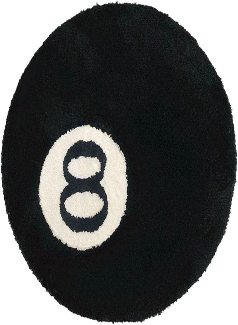 GGOOT Rugs Living Room Area Rugs Billiard Carpet With 8 Ball Design Non-Slip Floor Rug Eight Ball Carpet Floor Doormat For Decoration 60 X 60cm - Image 3