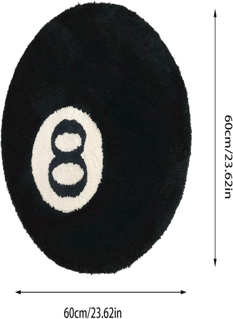 GGOOT Rugs Living Room Area Rugs Billiard Carpet With 8 Ball Design Non-Slip Floor Rug Eight Ball Carpet Floor Doormat For Decoration 60 X 60cm - Image 2