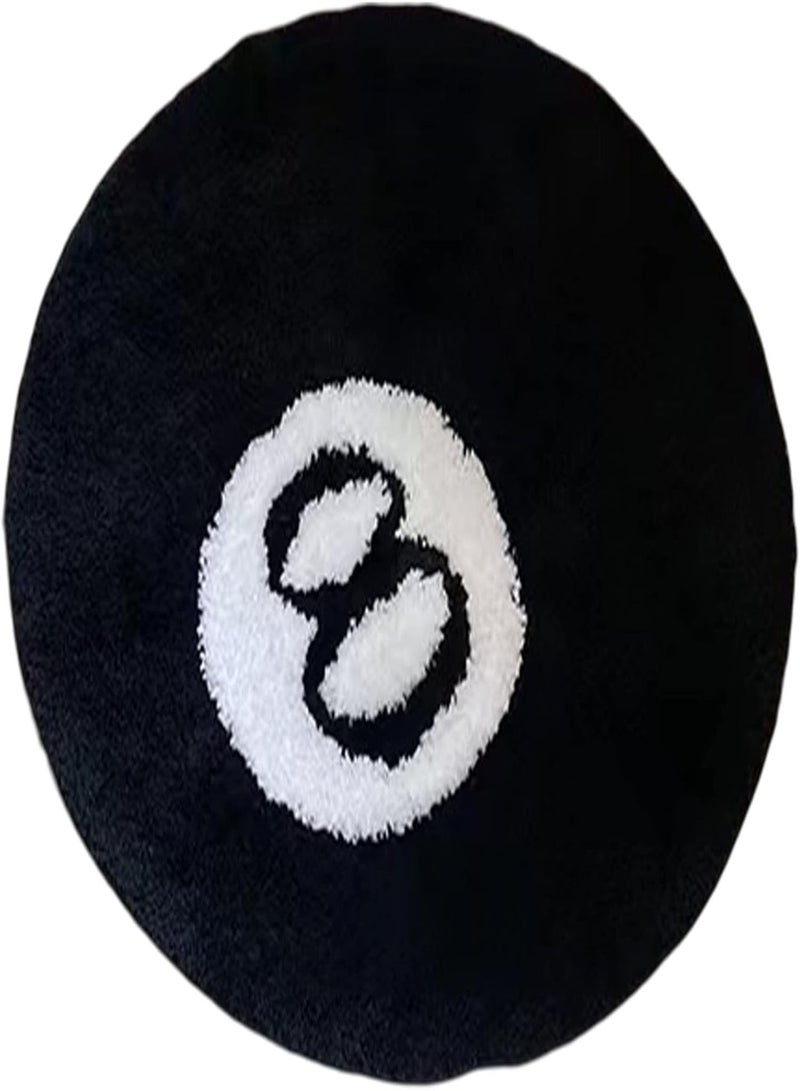 GGOOT Rugs Living Room Area Rugs Billiard Carpet With 8 Ball Design Non-Slip Floor Rug Eight Ball Carpet Floor Doormat For Decoration 60 X 60cm - Image 1