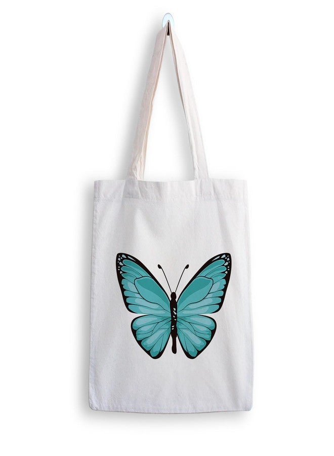 ARTBUG Tote Bag for Women with zip, Aesthetic Canvas tote bag for college girls, office, stylish and reusable - Butter fly - D No - 122 - Image 1