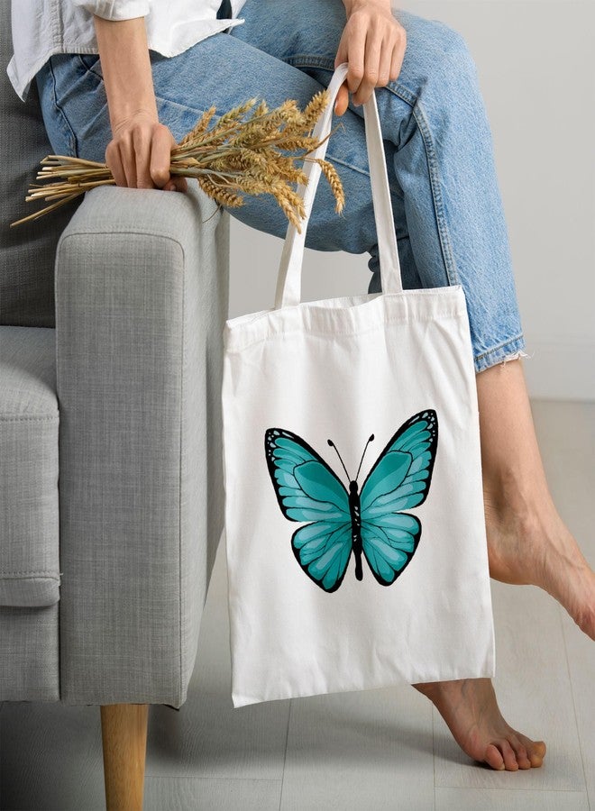 ARTBUG Tote Bag for Women with zip, Aesthetic Canvas tote bag for college girls, office, stylish and reusable - Butter fly - D No - 122 - Image 2