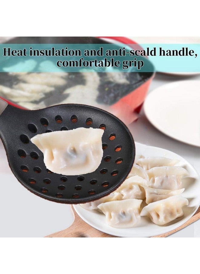 Ramkuwar Silicone Wok Skimmer Baking and Mixing Spatula Premium Slotted Spoon Scoop Strainer Colander BPA Free with Stainless Steel Handle for Non Stick Cookware - Image 3