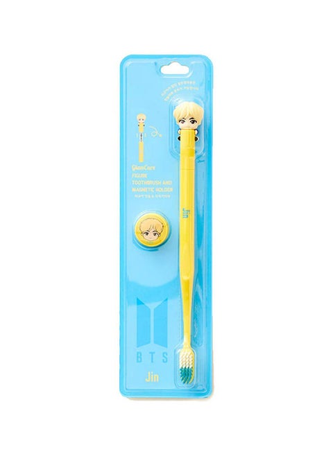 K-Pop Idols Goods Jin Character Figure Toothbrush with Convenient Magnetic Holder Toothbrush ‎2.9 x 1.1 x 10.4inch