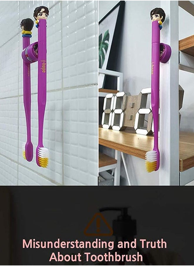 BTS - K-Pop Idols Goods Jin Character Figure Toothbrush with Convenient Magnetic Holder Toothbrush ‎2.9 x 1.1 x 10.4inch - Image 1