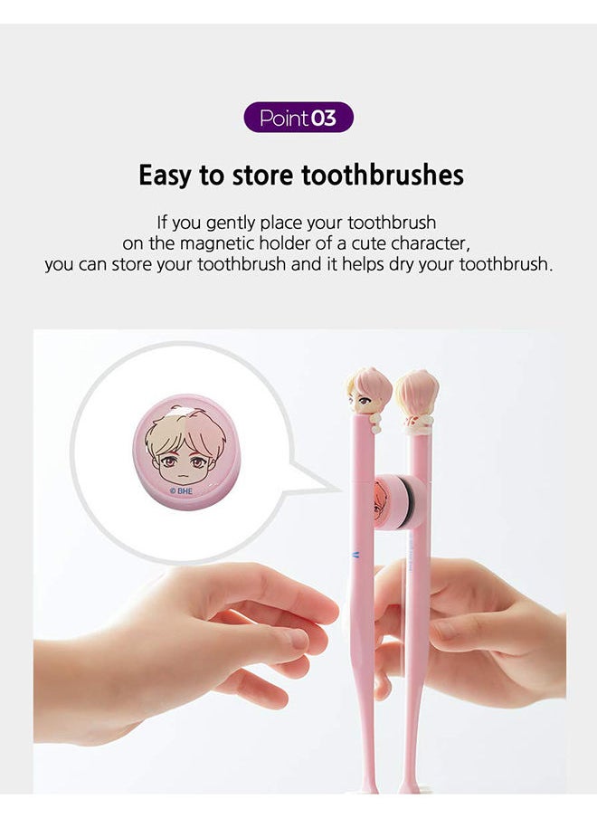 BTS - K-Pop Idols Goods Jin Character Figure Toothbrush with Convenient Magnetic Holder Toothbrush ‎2.9 x 1.1 x 10.4inch - Image 1