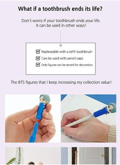 BTS K-Pop Idols Goods Jin Character Figure Toothbrush with Convenient Magnetic Holder Toothbrush ‎2.9 x 1.1 x 10.4inch  - Image 4