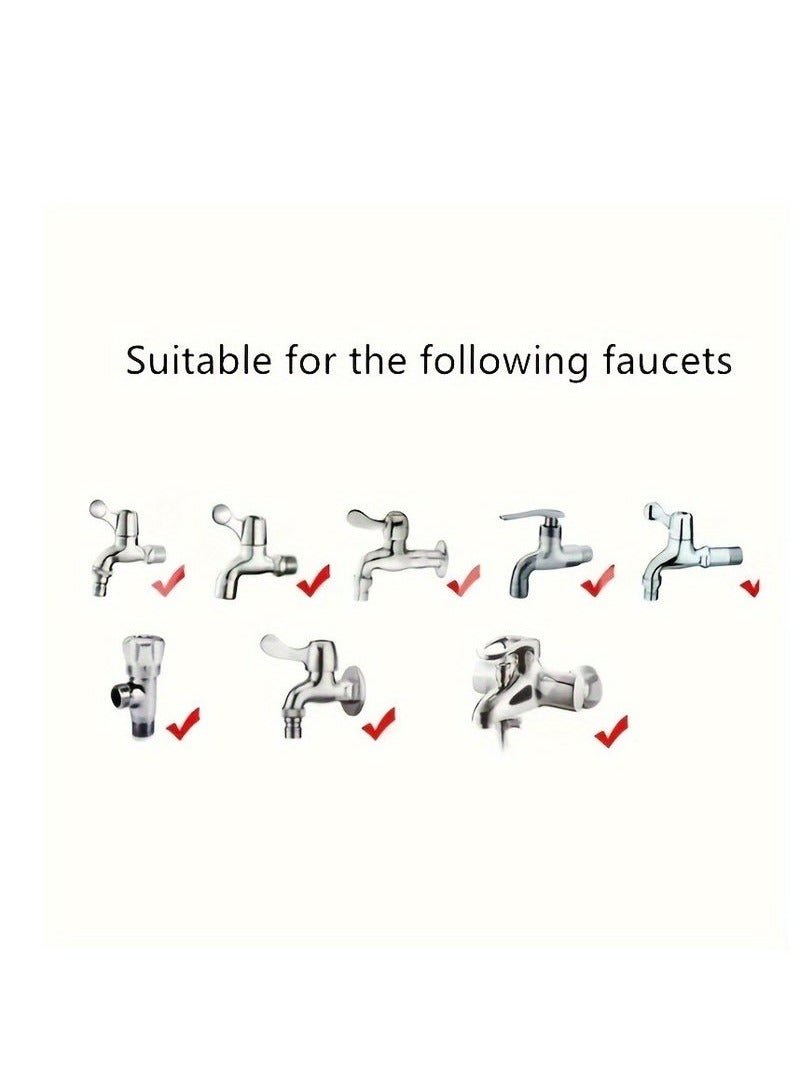 2pcs Universal Tap Connector Adapter Hose Pipe Quick Joint Water Hose Pipe Tap Faucet Connector Adapter Connect Garden Lawn Water Tube Washing Machine Faucet Kitchen Cars Cleaning Use  - Image 5