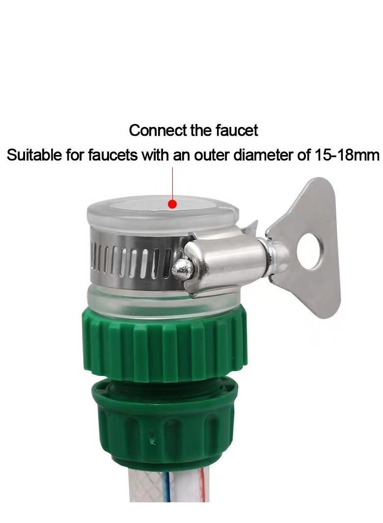 2pcs Universal Tap Connector Adapter Hose Pipe Quick Joint Water Hose Pipe Tap Faucet Connector Adapter Connect Garden Lawn Water Tube Washing Machine Faucet Kitchen Cars Cleaning Use - Image 2