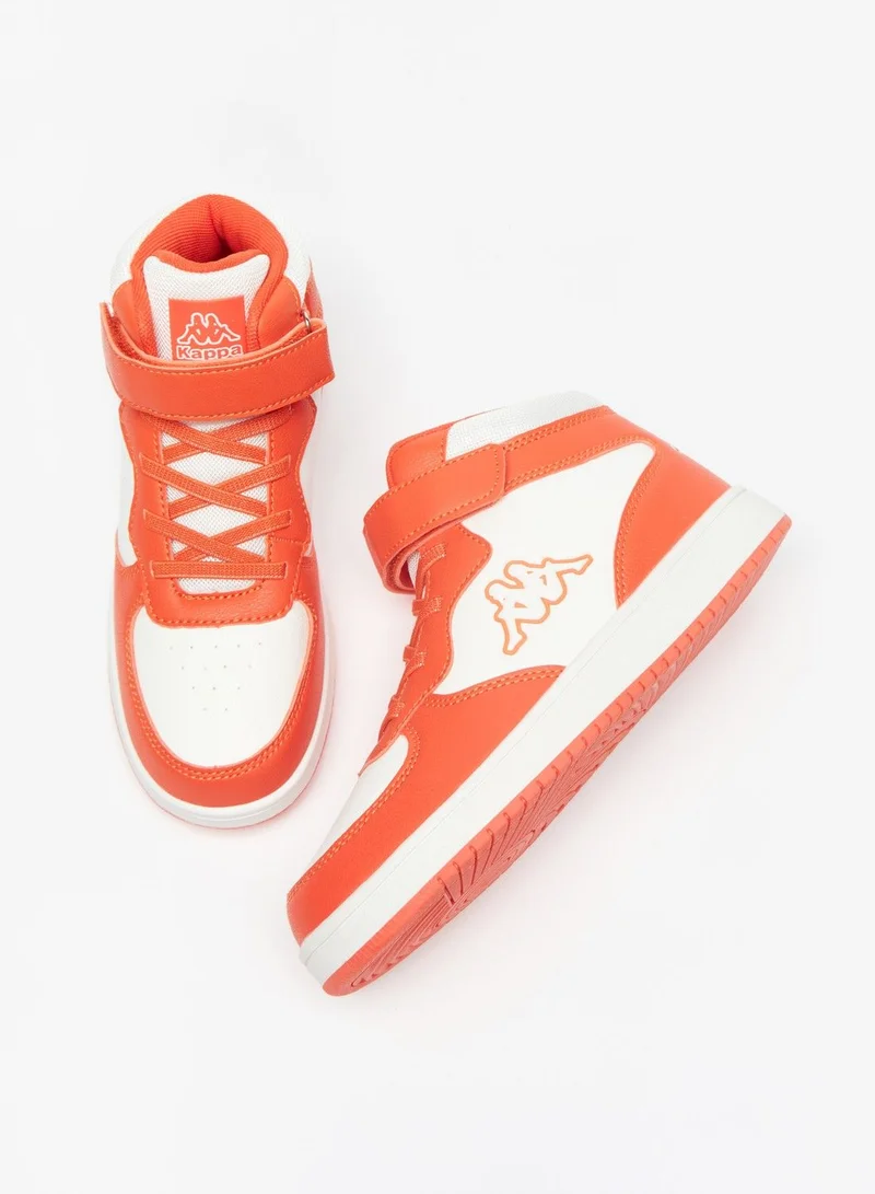 Kappa Boys' Colourblock High Top Sneakers with Hook and Loop Closure