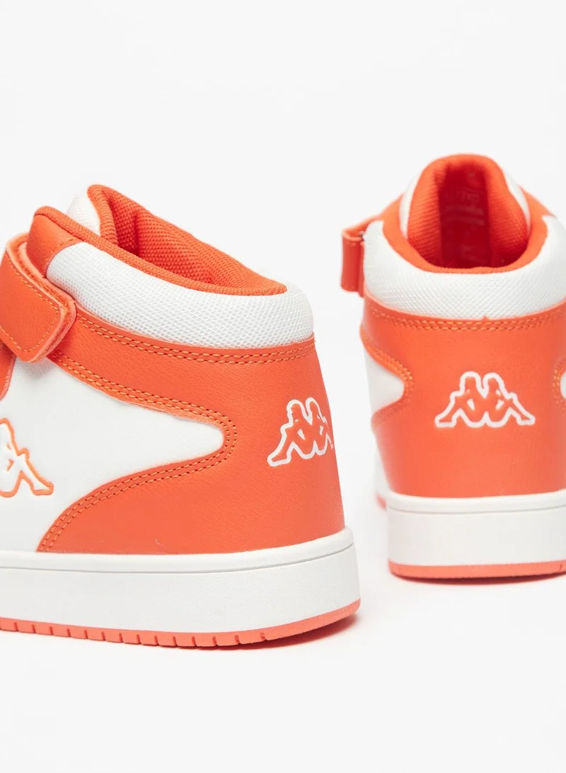Kappa Boys' Colourblock High Top Sneakers with Hook and Loop Closure