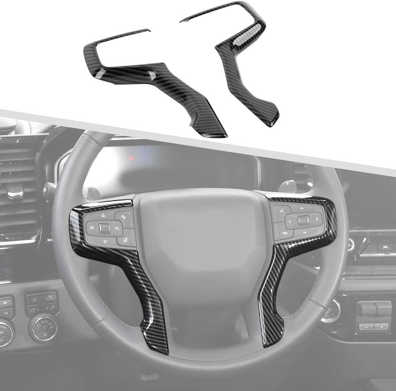 Jimen Carbon Fiber Steering Wheel Cover Trim for Chevy - Image 1