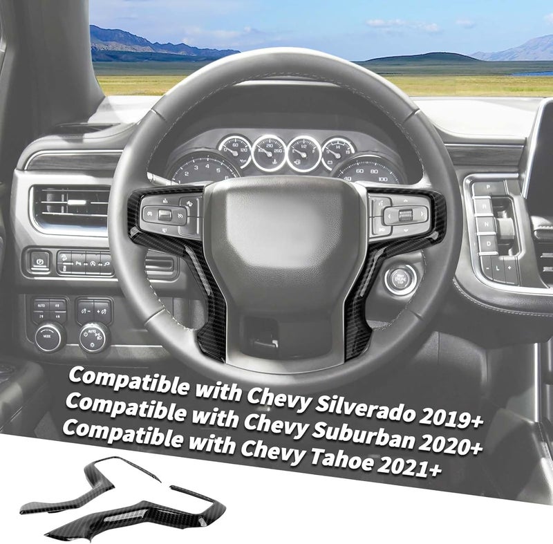 Jimen Carbon Fiber Steering Wheel Cover Trim for Chevy - Image 2