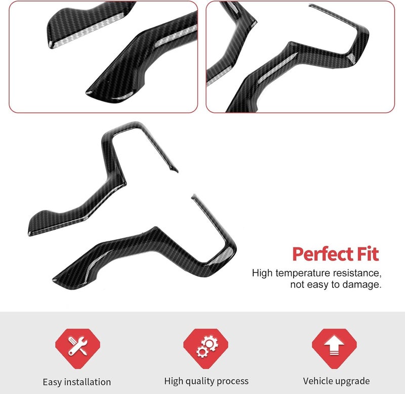 Jimen Carbon Fiber Steering Wheel Cover Trim for Chevy - Image 4