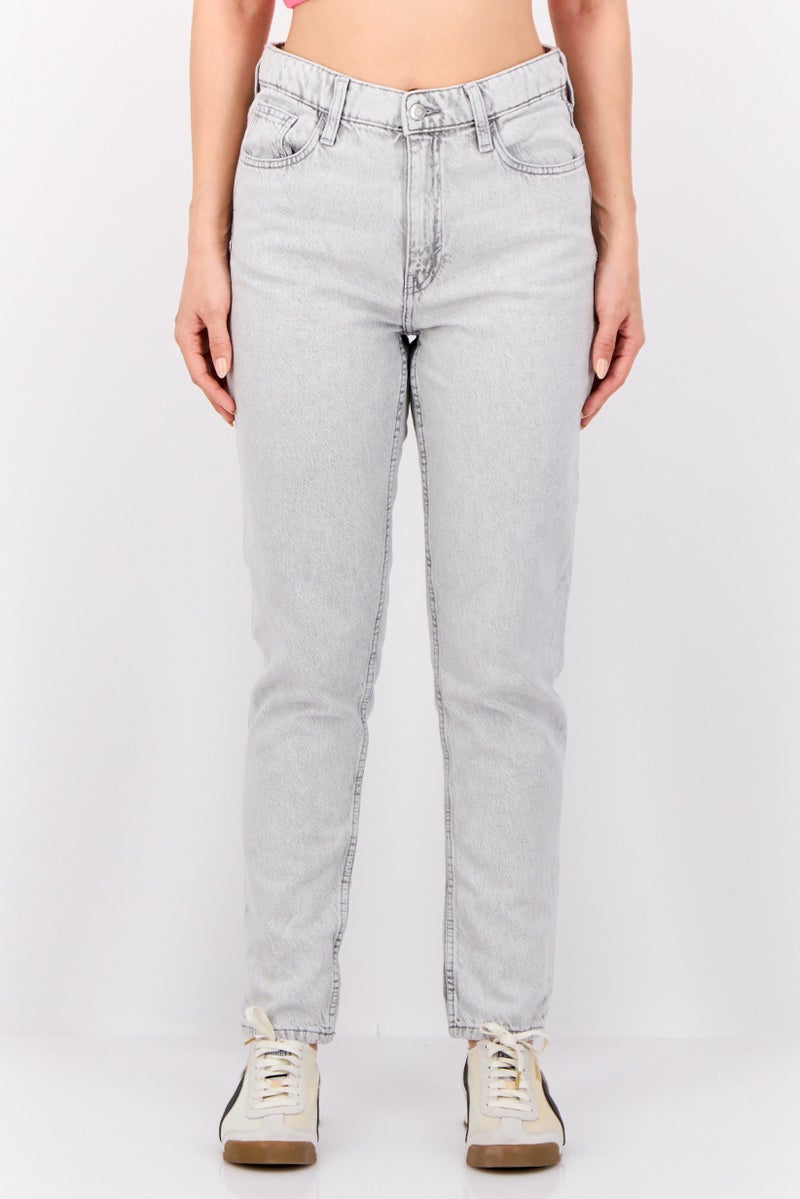 ESPRIT Women Regular Fit Washed No Stretch Jeans, Grey Light Wash - Image 1