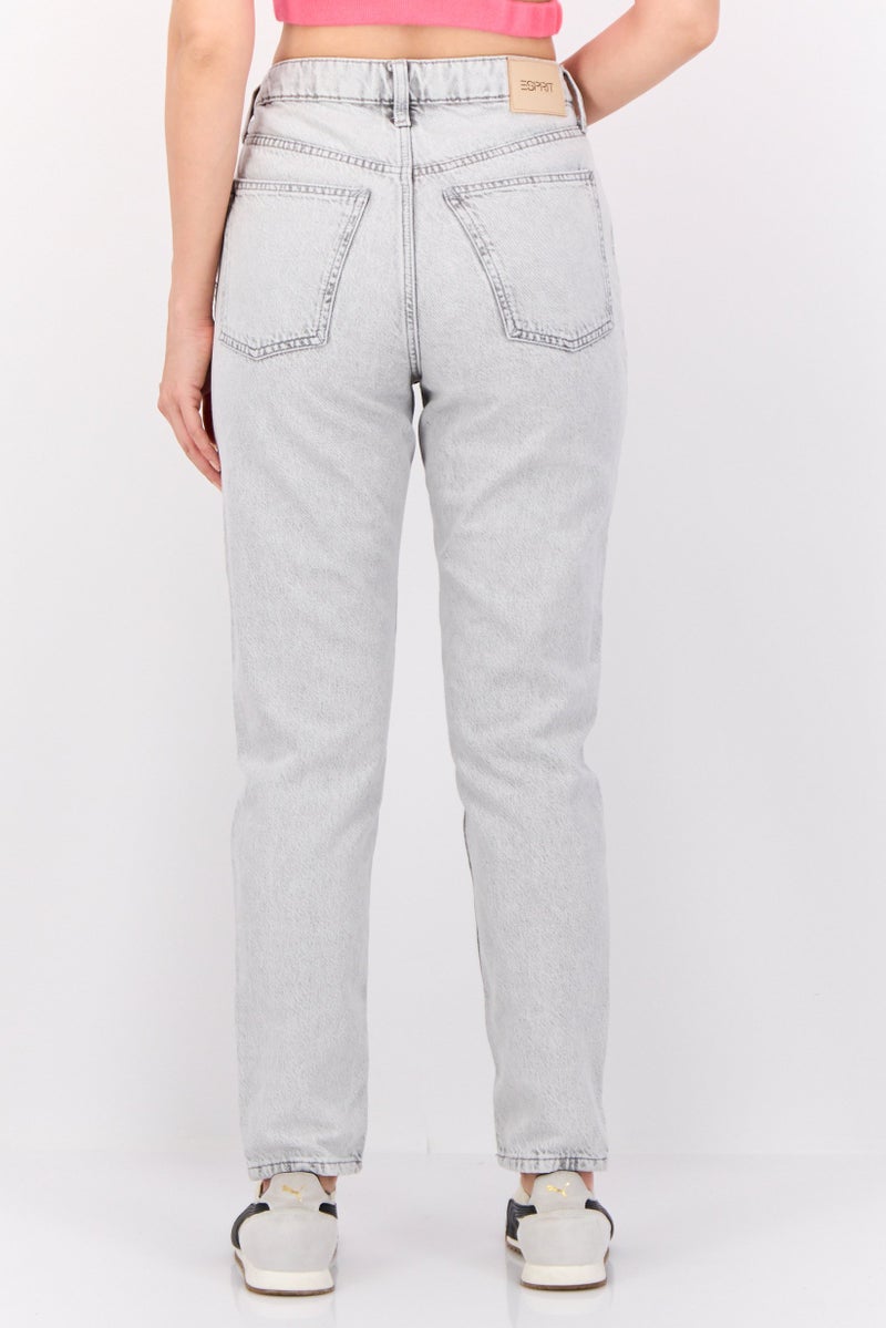 ESPRIT Women Regular Fit Washed No Stretch Jeans, Grey Light Wash - Image 4