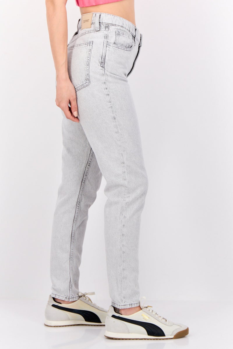 ESPRIT Women Regular Fit Washed No Stretch Jeans, Grey Light Wash - Image 3