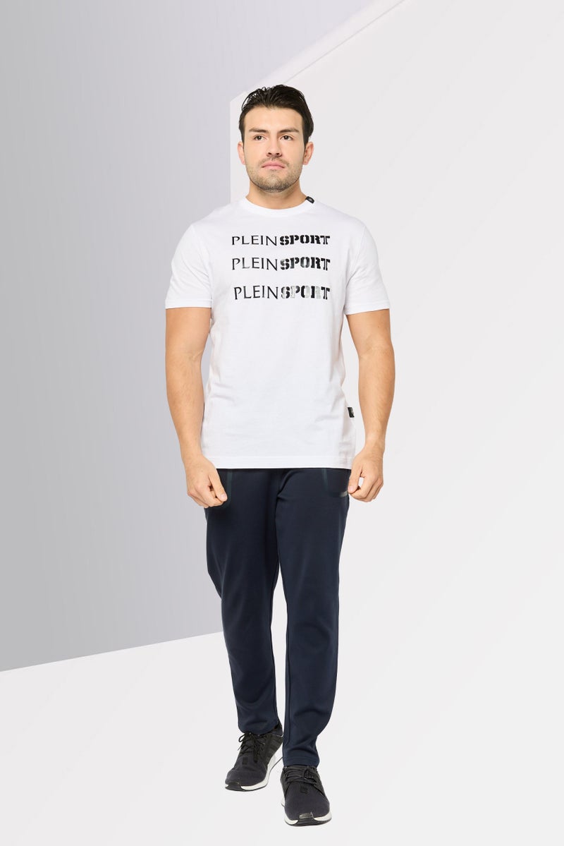 PHILIPP PLEIN Plein Sport Men Sportswear Fit Short Sleeve Outdoor T-Shirt, White - Image 4