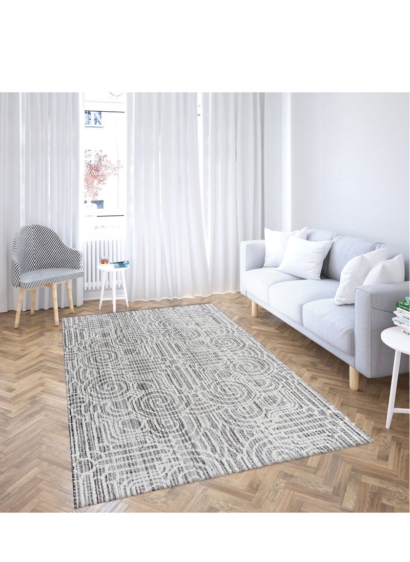 AURUM HOME AH02A Hand Tufted  Modern Area Rug  Indoor Living Dining Bedroom Room and Gallery Area Rugs Loop Cut Pile Wool, Rectangle  - Image 2