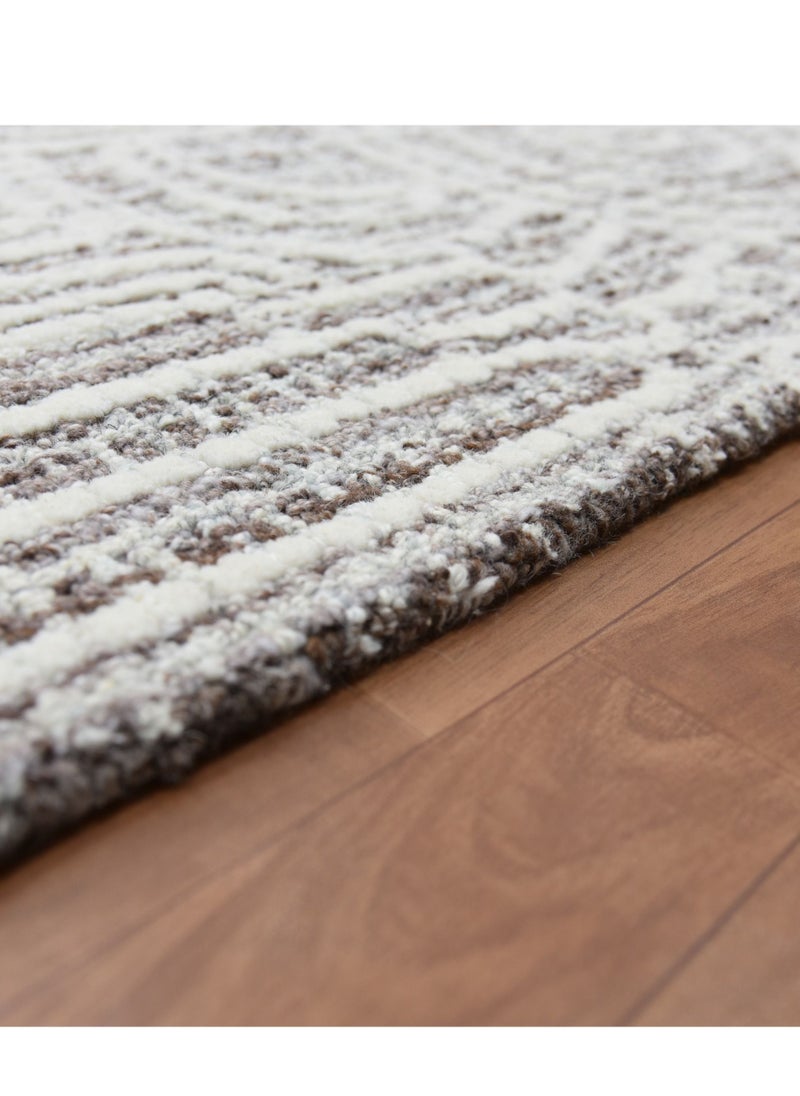 AURUM HOME AH02A Hand Tufted  Modern Area Rug  Indoor Living Dining Bedroom Room and Gallery Area Rugs Loop Cut Pile Wool, Rectangle  - Image 3