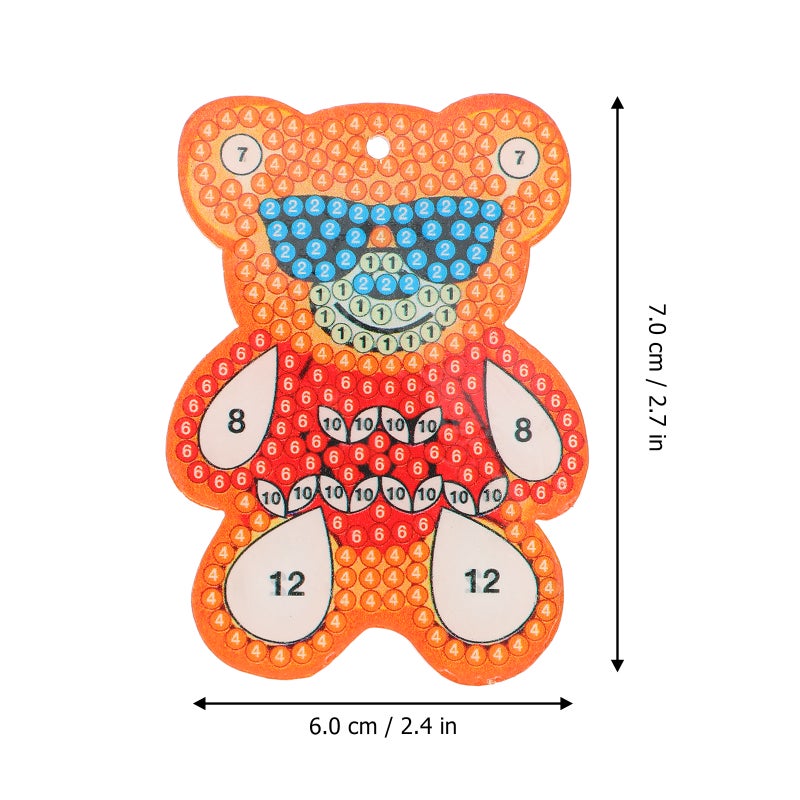 🧸 مجموعة ميدالية مفاتيح مرصعة بالألماس ومحبي الأعمال اليدوية بألوان متعددة وتصميم جذاب - Image 4
