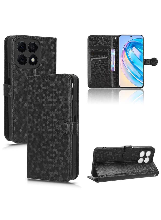اس-توب جراب هاتف Honor X8a من الجلد بتصميم نقاط قرص العسل - Image 1