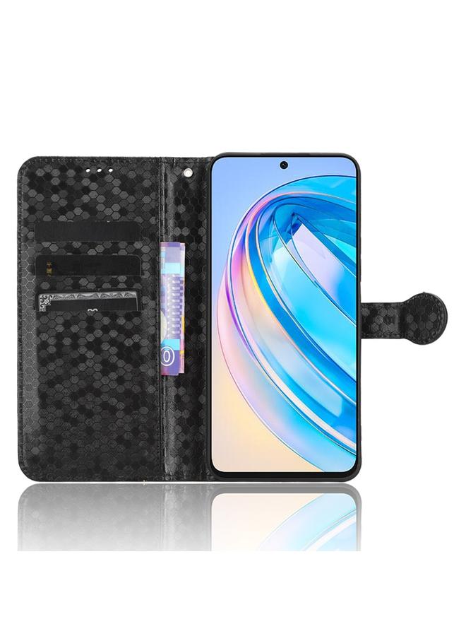 اس-توب جراب هاتف Honor X8a من الجلد بتصميم نقاط قرص العسل - Image 4