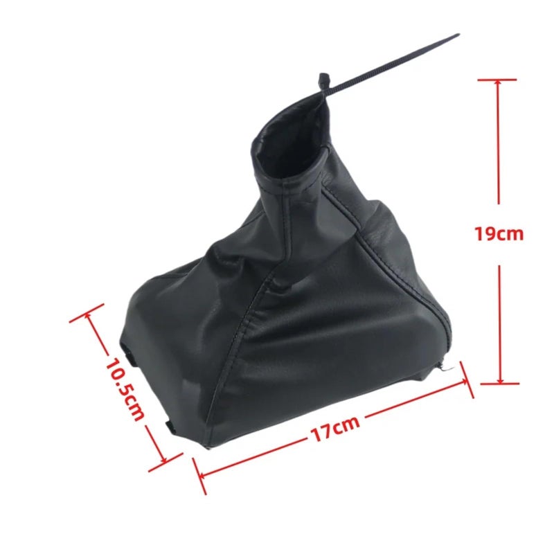 5 Speed Chrome Black Gear Shift Knob Handbrake Grips Gaiter Boot Cover 2Pcs A - Image 5