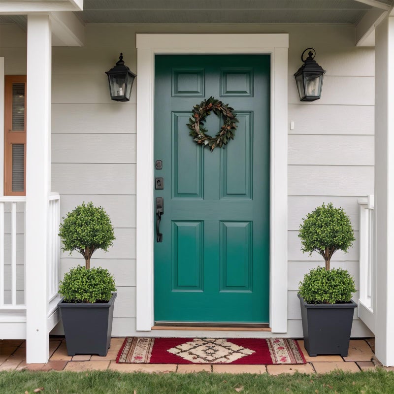 THE BLOOM TIMES 40" Tall Artificial Boxwood Double Ball Topiary Trees, UV Resistant Large Fake Potted Plants for Outdoor Planter, Realistic Faux Bushes Shrubs for Front Porch Outside Decor Set of 2 - Image 5