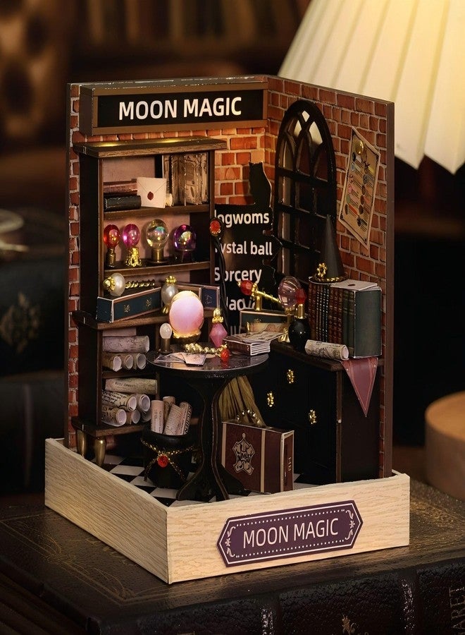 OZJAY DIY Miniature House Kit with Dust Proof Cover, 1:24 Scale Creative Room Mini DIY Wooden Dollhouse Miniature Kit for Adults Teen(Moon Magic) - Image 5