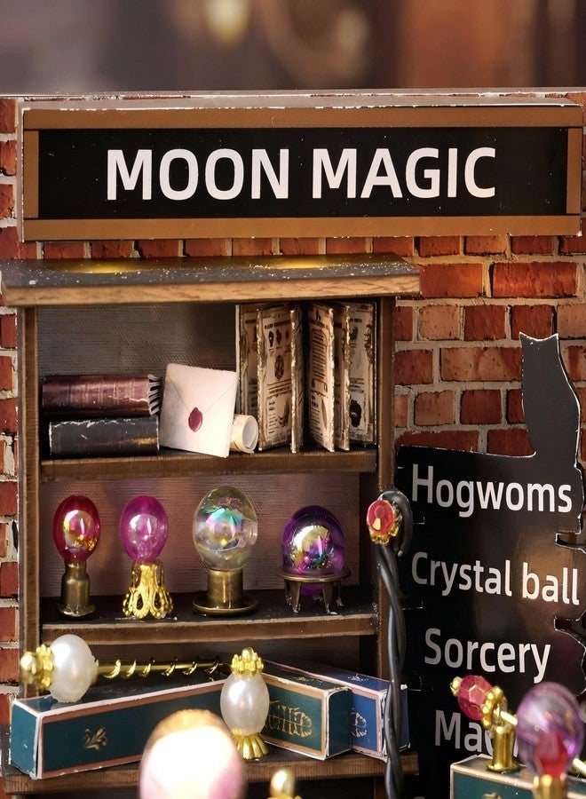 OZJAY DIY Miniature House Kit with Dust Proof Cover, 1:24 Scale Creative Room Mini DIY Wooden Dollhouse Miniature Kit for Adults Teen(Moon Magic) - Image 4