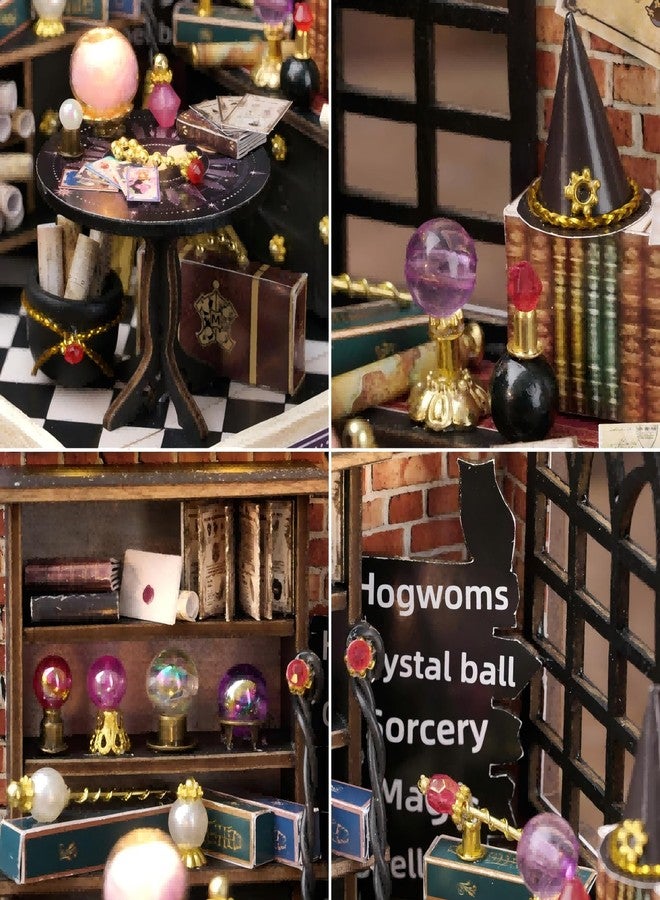 OZJAY DIY Miniature House Kit with Dust Proof Cover, 1:24 Scale Creative Room Mini DIY Wooden Dollhouse Miniature Kit for Adults Teen(Moon Magic) - Image 3