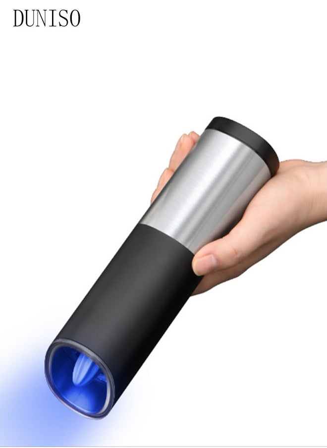 DUNISO - Electric Pepper Grinder or Salt Grinder Mill with Adjustable Coarseness Ceramic Mechanism, Automatic Operation, Battery Powered with Blue LED Light - Image 1
