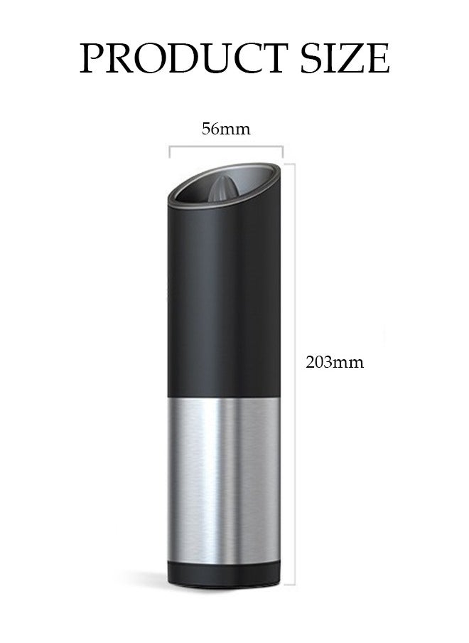 DUNISO Electric Pepper Grinder or Salt Grinder Mill with Adjustable Coarseness Ceramic Mechanism, Automatic Operation, Battery Powered with Blue LED Light  - Image 2