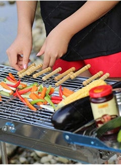 PAMCHAL 12-Pieces Barbeque Skewer with Wood Handle  - Image 4