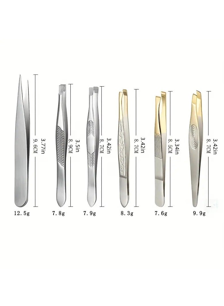 ORiTi 3 Pcs Stainless Steel Eyebrow Clip Oblique Flat Mouth Trimming Eyebrow Clip Eyebrow Trimming Scissors Tweezers Makeup Tool - Image 4