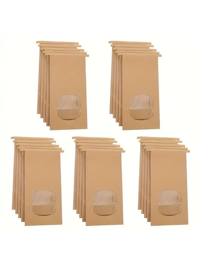 Brown Gift Bags With Window 12pcs Durable Paper Bags For Party Wedding Birthday - Image 3