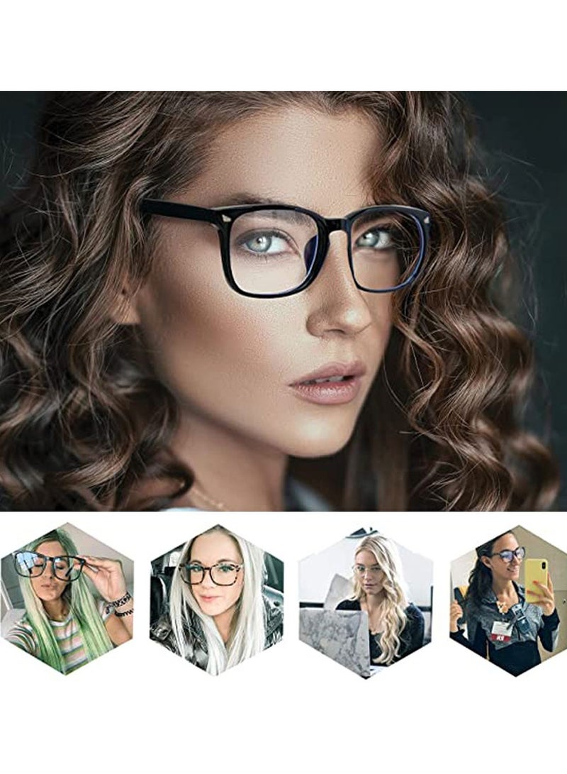 هومار كيت 5 عبوات من نظارات القراءة ذات الضوء الأزرق، نظارات الكمبيوتر، مرشح للأشعة فوق البنفسجية وهج حجب نظارات الألعاب العصرية للنساء والرجال، إطار مربع  - Image 2