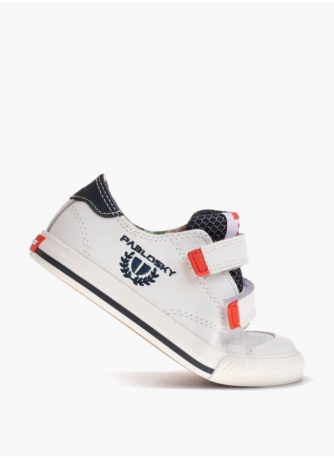 Pablosky - Boys' Embroidered Sneakers with Hook and Loop Closure - Image 1