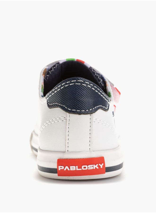 Pablosky - Boys' Embroidered Sneakers with Hook and Loop Closure - Image 1