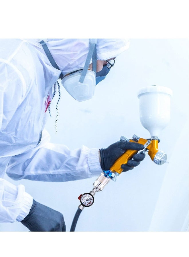 Spray Gun Painting Sprayer Oil Water Separator, 1/4 Inch Pressure Gauge, and Water Trap Filter, Pressure Regulator Air Compressor Regulator for Air Spray Paint Gun Air Pressure Cleaner