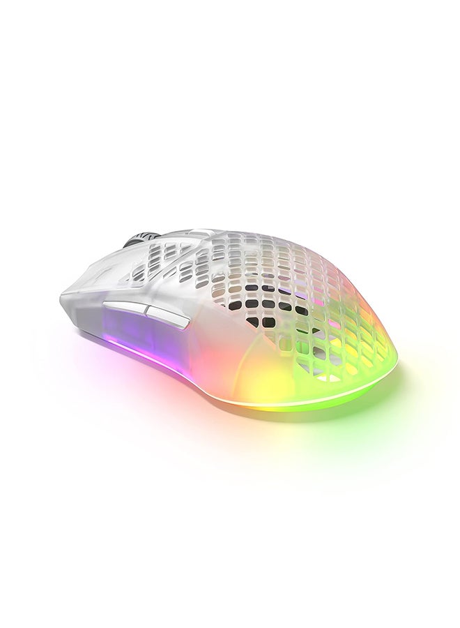 SteelSeries Aerox 3 Wireless - Super Light Gaming Mouse - 18,000 CPI TrueMove Air Optical Sensor - Ultra-Lightweight Water Resistant Design - 200 Hour Battery Life - Ghost, White - Image 3